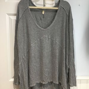 Free People Gray thermal sweater
